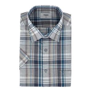 레노마셔츠 25 S S 신상 린넨혼방 빅체크 일반핏 반팔셔츠 RPUSG0234BU RPUSG0234