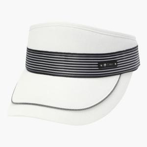데상트골프썬캡 VQA DR12WFSV24-BWTG 여성 밴딩 스트라이프 선바이저 / Bright White