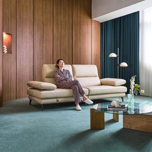 [다우닝] 루체 3인 전체 천연가죽 소파