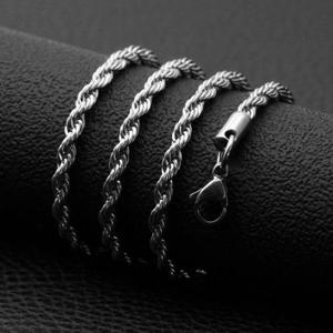 목걸이 써지컬스틸 트위스트로프 체인 목걸이(6mm)