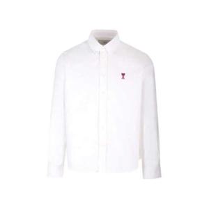 아미 하트 로고 옥스포드 셔츠 화이트 공용 BFUSH063 CO0031 168