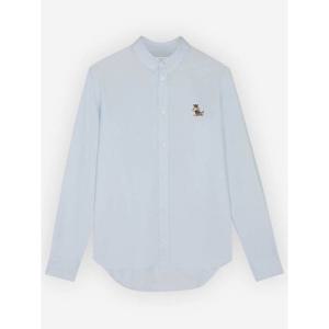 라프리마 메종키츠네 드레스 폭스 패치 릴렉스 셔츠 드레스 KM00488WC2010 P410