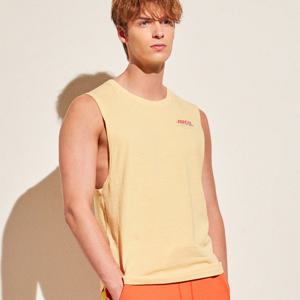 아르고 웨이브 남성 탱크탑 민소매 나시 상의 옐로우