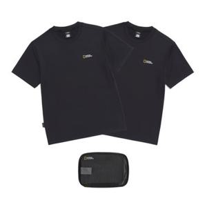 내셔널지오그래픽 N265UPA910 유니 메이스 기능성 2PACK 반팔 티셔츠 BLACK