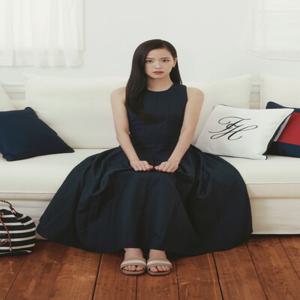 골드 버튼 아워글래스 드레스