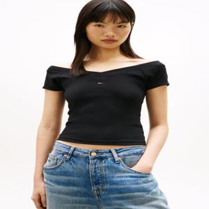 슬림 오프숄더 립 탑