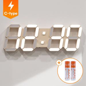 플라이토 플라이토 하이브리드 무선 C타입 인테리어 LED 벽시계 38cm