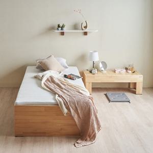 에보니아 엘모 평상형 원목침대 가드형 수퍼싱글 SS 엠버 독립매트리스22T 포함