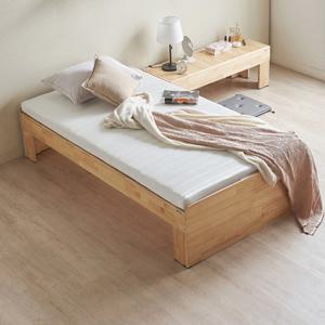 에보니아 엘모 평상형 원목침대 가드형 수퍼싱글 SS 엠버 본넬매트리스22T 포함