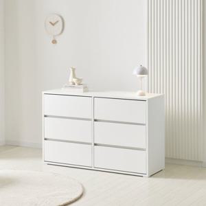 인터데코 실용적인 거실,침실용 수납 서랍장 3단6칸 120cm P0000BUT