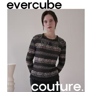 에바큐브꾸띄르 G플리츠 레이스 블라우스