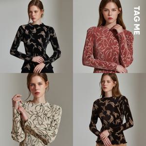 [TAG ME]태그미 플리츠 긴팔 티블라우스 4종