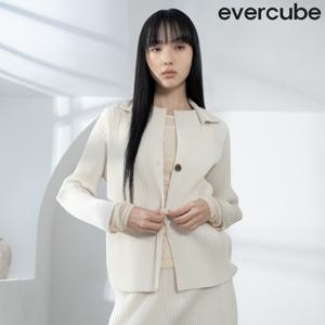 에바큐브 26SS 크리스탈플리츠 투버튼 자켓
