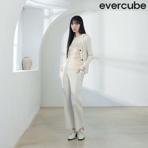 에바큐브 26SS 크리스탈플리츠 시그니처 팬츠