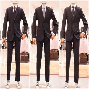 [레노마] 남성 26년 봄가을 3종 무광택 블랙 그레이 네이비 라인핏 사방스판 정장 RSAISJ 41A 42A 43A