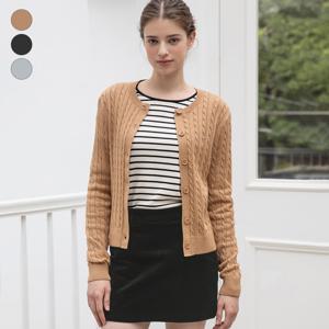 [GUESS]게스진 여성 케이블 라운드넥 가디건(OP4S5763)