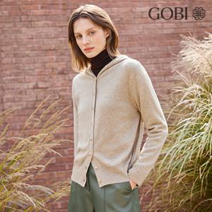 [런칭가 349000원] 고비(GOBI) 캐시미어100 버튼업 후드 가디건
