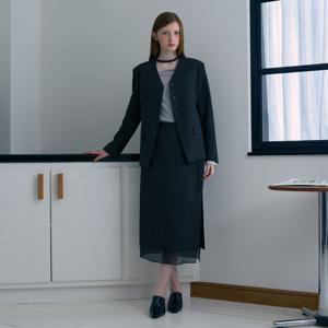 [쥬시쥬디][SET] 노카라 타이 자켓 + 스커트 셋업 J1ST1N01