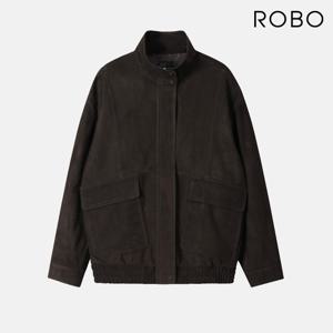 [ROBO] 로보 26SS 이태리 고트 스웨이드 퍼널넥 여성 점퍼