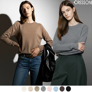 [크레송] 캐시미어 100 라운드넥 풀오버