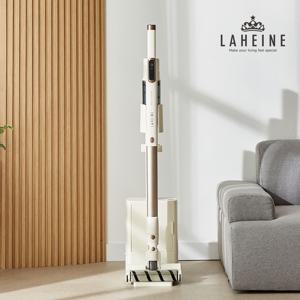 [라헨느]+슬림 플러피 듀얼헤드 BLDC 클린스테이션 무선청소기(자동먼지비움)