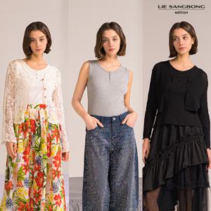 이상봉에디션 26SS 아일렛 슬리브리스 코튼탑 3종