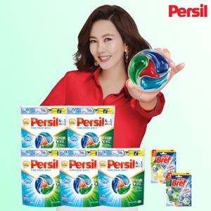 뉴 퍼실 디스크 실내건조 (일반&드럼겸용) 26개입 5팩 + 브레프 2개