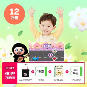 [하이도도] 파닉스 영유아 온라인 영어 프로그램 12개월 이용권(두자녀)