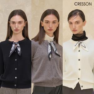 [크레송] 넥스카프 니트 가디건 (3세트)
