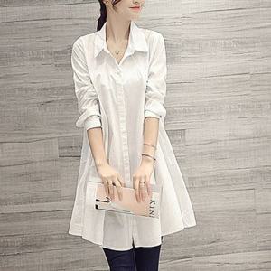 원피스 OPS 여성 겨울 가을 홈웨어 연말룩 셔츠 롱 남방 A핏 블라우스 상의 여자