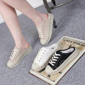 여성 국산 무지컬러 슬리퍼 스니커즈 뮬 운동화