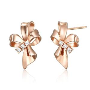 [끄란느] 14K GF 러블리 리본 귀걸이 C24EGF221