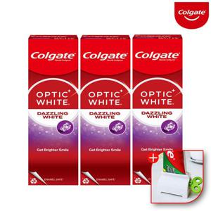 콜게이트 미국 고불소 불소 충치 미백 화이트닝 옵틱화이트 다즐링 치약 100gx3개+치약짜개
