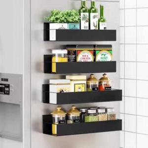 주방 냉장고 사이드 무타공 마그네틱 선반 정리대 WFKIQBL