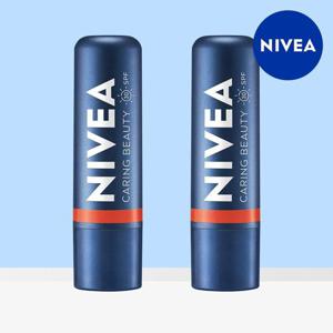[니베아 공식] 니베아 케어 앤 컬러 립밤 크림코랄 4.8g 2개