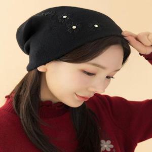 [디얼마미][디얼마미] 큐빅 꽃 울 베레모 /마담 미시 중년 여성 빅사이즈 40대 50대