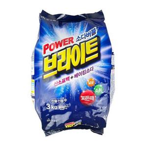 브라이트 세탁 세제 3kg 세탁기 빨래 세제 가루형 빨래세제 세탁세제 WFLQKRU
