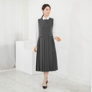 엄마옷 라운드 민소매 정장 레이어드 롱원피스 602BNM029 중년여성/50대/60대/마담/빅사이즈/할머니옷