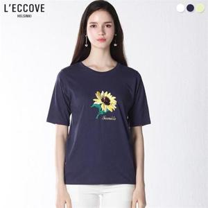 [레코브]썬 플라워 스팽클 티셔츠