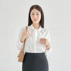 [더웨이나인]미니 타이 셔츠블라우스 리본블라우스 여성흰색블라우스 여성쉬폰블라우스