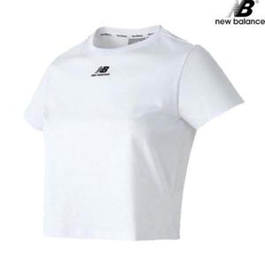 [뉴발란스]뉴발란스 NBNED2W582-WH 중앙 로고 슬림핏 반팔티 여성 티셔츠