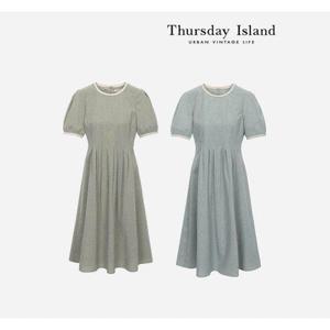 [써스데이아일랜드][Thursday Island] 라운드넥 배색 턱 원피스(T234MOP302W)