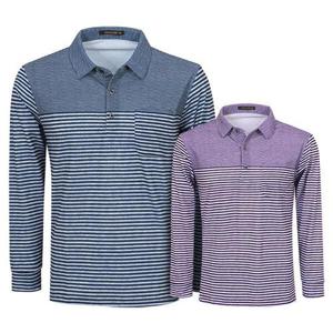 [제로골프][THOMAS HARDY] 토마스하디 남성 카치온 스트라이프 긴팔 카라티셔츠 Model No_I2-5W007