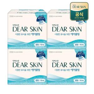 디어스킨 에어쿨링 여름 생리대 중형 16P x 4팩