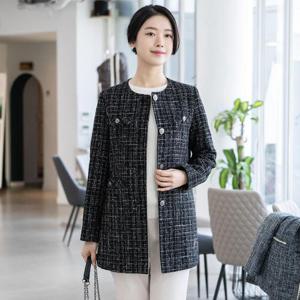 엄마옷 트위드 라운드 롱자켓 515BMN172 중년여성/50대/60대/마담/빅사이즈/할머니옷