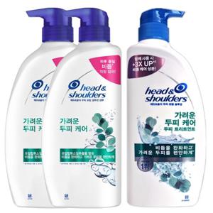 헤드앤숄더 850ml 가려운 두피케어 샴푸x2개+가려운 두피케어 트리트먼트x1개 비듬샴푸 손상모발 두피진정