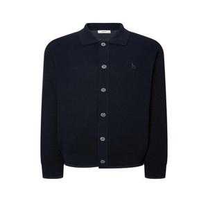 헤지스 남성 시어서커 조직 네이비 카라 가디건  (HZSW5B203N3)