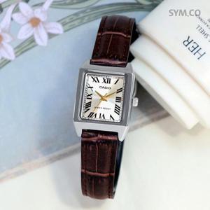 카시오 LTP-V007L-9B 클래식 스퀘어 로마 사각 여자 가죽 시계 d