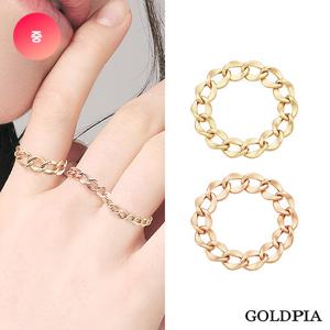 [골드피아] 14K 할로우 체인반지_중