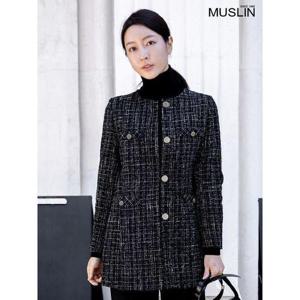 [모슬린]엄마옷 트위드 라운드 롱 자켓 MQG123778 마담/미시옷/중년여성의류/빅사이즈/50대/60대여성옷